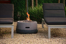 dobar Round Lava Lava Stone, Propane Gas Flame Oven, Outdoor Magnesium Fire Bowl, 60 x 60 x 30 cm, Grey