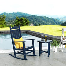 WestinTrends Malibu 3-Piece Set Outdoor/Patio Rocking Chairs with a Side Table (2 Seater), Navy Blue