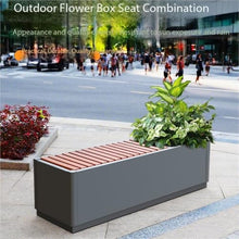 FURUIM2024M Park Planter Bench Planter Bench Outdoor Flower Box for Street