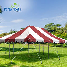 Party Tents Direct 20' x 30' Weekender Pole Canopy, Red & White Top