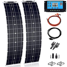ISOLEI 100W 15V Flexible Solar Power Kit, Monocrystalline Solar Panels, Portable Solar Battery Chargers, Photovoltaic Solar Modules for RV, Boat,Tent