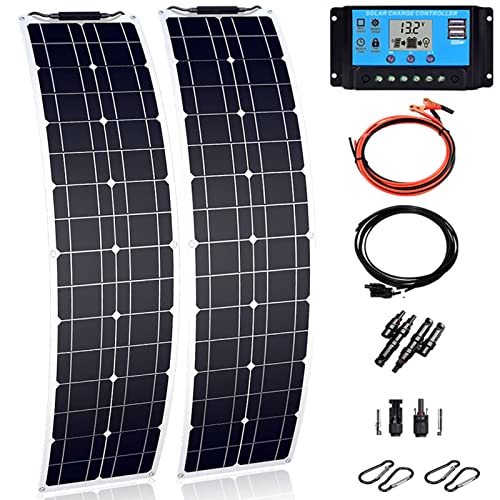 ISOLEI 100W 15V Flexible Solar Power Kit, Monocrystalline Solar Panels, Portable Solar Battery Chargers, Photovoltaic Solar Modules for RV, Boat,Tent