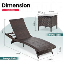 Pamapic 6-Piece Patio Chaise Lounge Set with Adjustable Backrest and Removable Cushion, Outdoor Poolside Lounge Chairs for Backyard, Porch, Garden, Beige