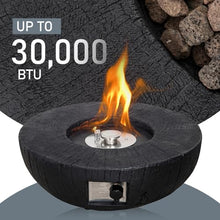 Afterglow TerraFab 28" Round 30,000 Btu Propane Fire Bowl Fire Pit for Outdoor Patio Garden Backyard Decking Decor CSA Certificated, Black