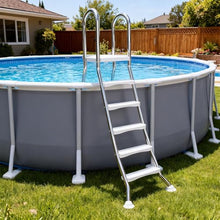 FJFFC A-Frame Double-Sided Swimming Pool Ladder 2-5 Steps Pool Steps for 33/43/53/63 Inch Above Ground Pools 304 Stainless Steel 550lbs Capacity Safety Ladder,63”