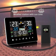JDXQBLD Weather Station Wireless, Indoor Outdoor Hygrometer, Color Large Display Weather Thermometer with Alert, Barometric Pressure, Alarm Clock, Easy to Set and Table