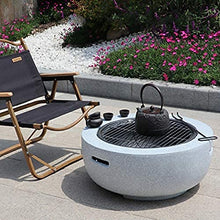 Outdoor Fireplace, Round Charcoal Concrete Fire Pit and Fireplace with Spark Arrester, Grill and BBQ for Outdoor Patio, Garden, Patio, B