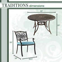 Hanover Traditions 5 Piece Patio Dining Set with Blue Cushions