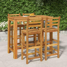 QINXIXINAIXI 5 Piece Patio Bar Set Solid Acacia Wood