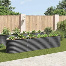 Makastle Raised Garden Bed Outdoor 157.5" x 31.5" x 31.9" Gray Galvanized Steel Weather Resistant Modern Rectangular Floor Standing Planter