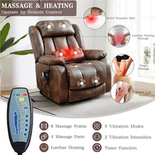 UOPYNE Dual Motor Power Lift Recliner with Lumbar Heat for Elderly
