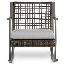 Home Square Aluminum Frame Patio Rocker Chair in Gray Finish - Set of 4