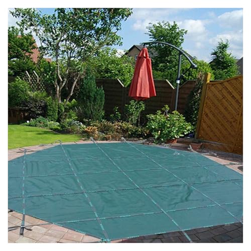 WAHHWF Inground Swimming Pool Cover Round 8 10 12 14 15 18 21 24 28 30 32 Foot, Heavy Duty Winter In Ground Pool Safety Covers Green Mesh with Anchors Hook, Springs and Tool Kit, Custom Size(35 Foot)