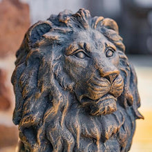 Zaer Ltd. Magnesium Pair of Lion Statues (Outdoor Safe) (27" Tall w/Ball (Set of 2), Aged Bronze (Painted))