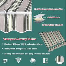 WZUOPG Manual Retractable Awning Door Window Awning Shelter Outdoor Canopy Home Deck Canopy with Manual Crank Handle（Frame Included ）