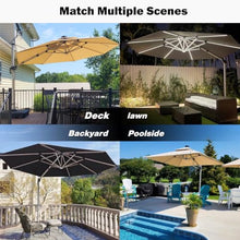 OROTLECT 12 FT Round Lighted Patio Umbrella,Gray