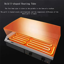 RUYICZB 29" Electric Grill Commercial Countertop Griddle Flat Top Grill Hot Plate Dual Temperature Control Non-Stick Stainless Steel Teppanyaki Grill for BBQ Restaurant Kitchen, 4400W