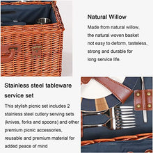 Wicker Picnic Basket for 4 Persons with Waterproof Picnic Blanket, Picnic Set for Family with Insulated Cooler Bag and Cutlery, Willow Picnic Hamper Basket for Camping, Wedding