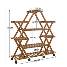 ZOCWJK Plant Stands,Flower Stand,Shelf Wood Balcony Flower Shelf Living Room Indoor Floor Type Plant Flower Pot Standnishings/Walnut/B,