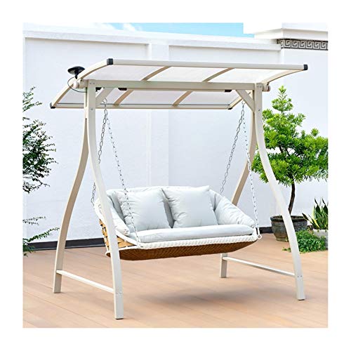 ELUKHT Creative Hotel Patio Porch Swing Glider with Stand Outdoor Patio Swing Chair with Cushions and Canopy Backyard Furniture Outdoor Swing Chair Bench Outdoor Porch Garden