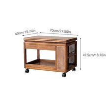 Couch End Table Chinese Style Wooden Sofa Side Table Foldable Living Room Movable Balcony Coffee Table Sofa Side Table Trolley Corner Tables for Living Room