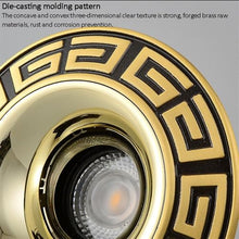 WKNHHL 10-Pack Classical Carving Grille Downlight - Dimmable Vintage Brass Recessed Led Lighting