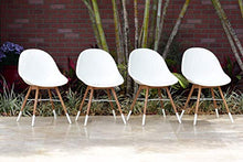Amazonia Warwick 9-Piece Oval Patio Dining Set Teak Wood with White Chairs
