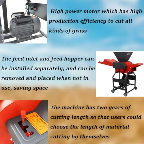 Banfluxion 220V 4-Blade Hay Cutter Pulverizer Red