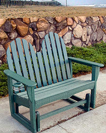 POLYWOOD Adirondack 48-Inch Glider, Teak