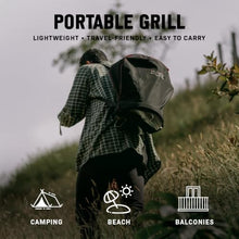 INGRILL Mini 6 lb Stainless Steel Vertical Barrel Smoker Grill, 3-in-1 Charcoal BBQ for Smoking, Grilling & Baking, Low-Smoke Design with Backpack Bag & Fishbone Skewer Rack for Balconies