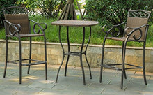 International Caravan 3-Pc Outdoor Bistro Set in Antique Brown Finish