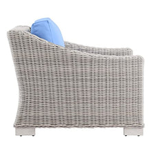 Modway Conway Outdoor Patio Wicker Rattan Armchair Light Gray Light Blue