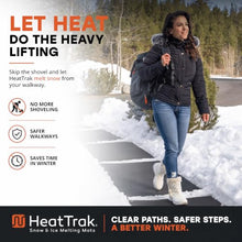 HeatTrak Heated Snow Melting Mat with Power Unit - Heated Outdoor Mats for Walkways - Electric Snow Melting Mats for Decks and Sidewalks - No-Slip Snow and Ice Melt Heated Sidewalk Mat (30” x 60")