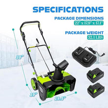 Goodbye Snow & Cords! 20V Brushless Snow Thrower with Non-Slip Gloves and Goggles for Uninterrupted Snow Clearing on Driveways, Patios, and Sidewalks 4 Batteries