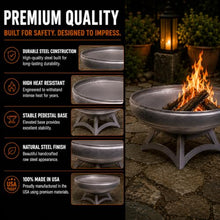 Ohio Flame Liberty 24” Wood Burning Fire Pit Carbon Steel with Hollow Base