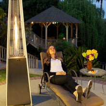 JSLJJBD Outdoor Propane Heater with Wheels, Patio Heater,Rapid Heating, Stepless Temperature Control, Easy to Move, Suitable for Indoor and Outdoor Use 227x50x50cm Stainlesssteel
