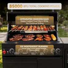 Chery Industrial 63-Inch 6-Burner Propane Island Gas Grill, 85000 BTU