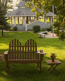 POLYWOOD Classic Adirondack 48" Bench, Mahogany - Heavy Duty HDPE Outdoor Patio Bench for Garden, Deck, Porch & Dock - 2 Person Seating
