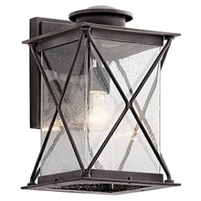Kichler Argyle 15" LED Outdoor Wall Light with Clear Seeded Glass Weathered Zinc