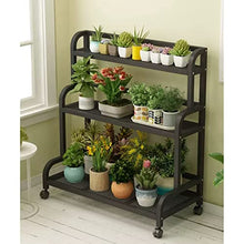 MIIKHI Plant Stand with Wheels Ladder Plant Shelf Flower Stands for Indoor Plants Metal Balcony Racks Garden Plant Holders