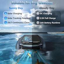 Solar Powered Automatic Robotic Pool Surface Skimmer Cleaner with App, 24/7 Continuous Cleaning, Salt Chlorine Tolerant Motors, 6L Skimmer Basket for Inground & Above Ground Pools
