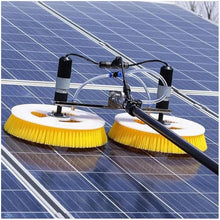 Solar Panel Cleaning Brush with Telescopic Pole, Electric Water Fed PV Cleaner for Roofs & Windows, Lithium Battery Powered, 7.5m/24ft - Ideal for Solar Power Stations, Mains Electricity-7.5m/24ft
