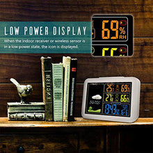 TMMLIJIPL Wall Clock, Digital Alarm Clock Weather Forecast Station Home Room Indoor Outdoor Temperature and Humidity Meter with 5min Snooze Function