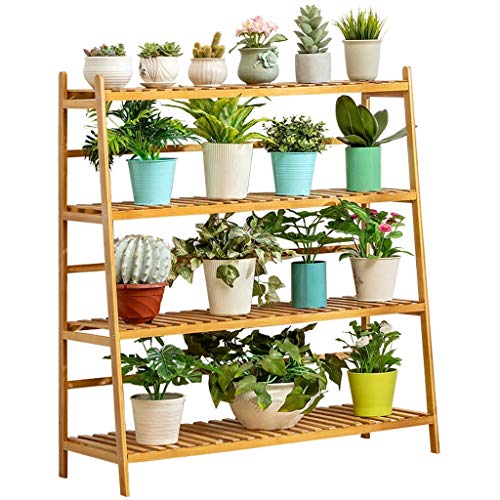 ZOCWJK Flower Pot Stand- 4 Tier Rack Free Standing Bookshelf Plant Flower Stand Rack Storage Tower, Multipurpose Utility Organizer,