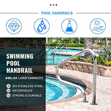 BSNANCA Pool Handrail Swimming Pool Safety Hand Rail Pool Rail Pool Railing Pool Handrails Easy Mount Hand Rail Swimming Pool Railing Handrails for Inground Pool/Thick 1.5Mm