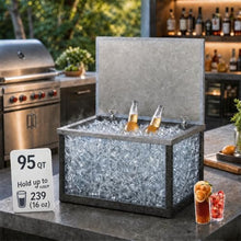 Drop in Ice Chest, 95 QT Stainless Steel Ice Bin with Cover