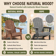 EXPEAK Oversized Wooden Folding Adirondack Chairs Set of 4, Hemlock Wood Patio Fire Pit Chairs with Pre-Assembled Backrest & Seat Board, Outdoor Lounge Chair for Backyard Garden Porch Deck, Brown