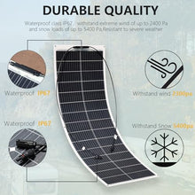 XINPUGUANG 800w 24V Solar System Kit 100w Flexible Solar Panels Monocrystalline Cell Module 2000w 110v Inverter ，12v/24v 45A Controller Off Grid Solar Battery Charge for RV,Cabin,Tent,Boat (800W)