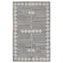 Benzara Handwoven Polyester Area Rug 8x10 Gray Geometric