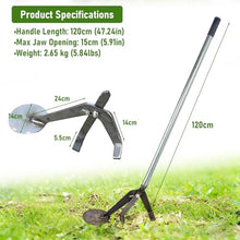 Root Removal Tool with Serrated Clamp, Stand-Up Leverage Weed Puller Tool, Extracts Corn Stalks/Tobacco/Cotton Roots, for Yard Lawn Garden Farmland
